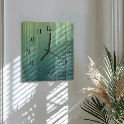 Quadratische wanduhr modern Grüner Farbverlauf