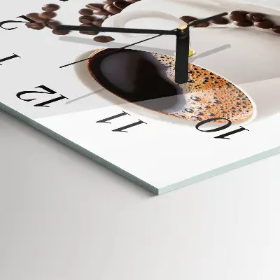Quadratische wanduhr Eine Tasse Kaffee