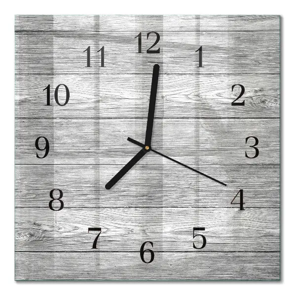 Quadratische wanduhr modern Graues Holz