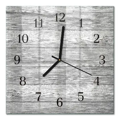 Quadratische wanduhr modern Graues Holz