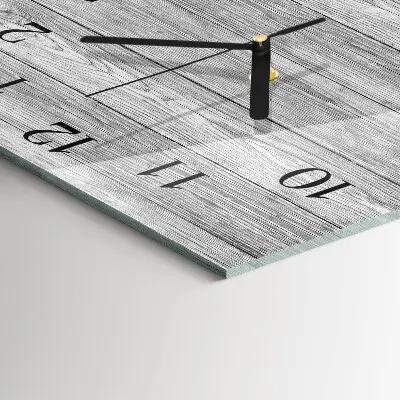 Quadratische wanduhr modern Graues Holz