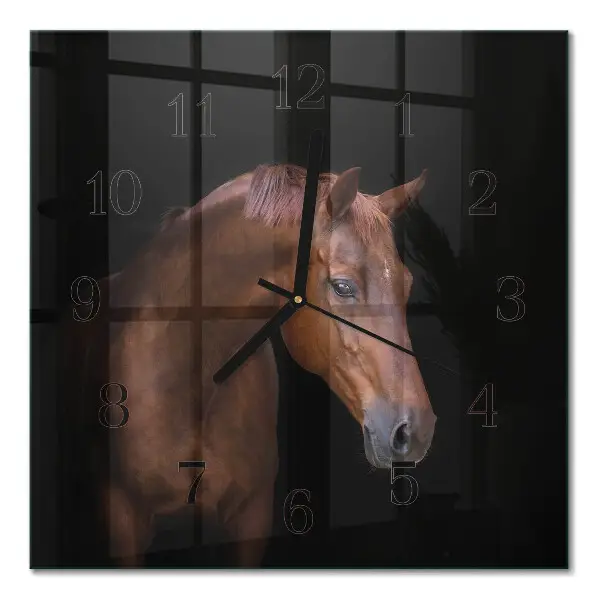 Quadratische wanduhr modern Pferd