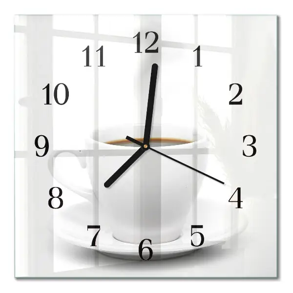 Quadratische wanduhr Eine Tasse Kaffee