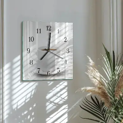 Quadratische wanduhr Eine Tasse Kaffee