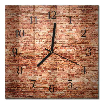 Quadratische wanduhr Ziegelmauer