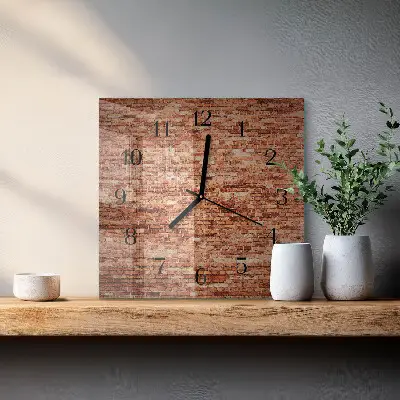 Quadratische wanduhr Ziegelmauer