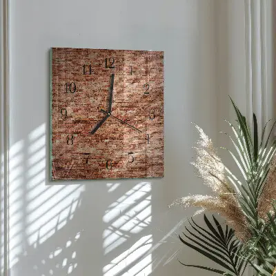 Quadratische wanduhr Ziegelmauer