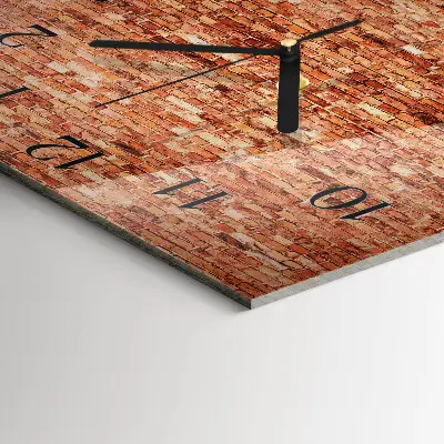 Quadratische wanduhr Ziegelmauer