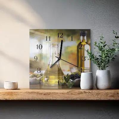 Wanduhr mit motiv quadratisch Olivenöl
