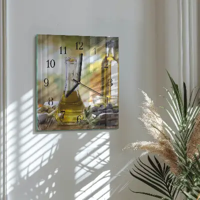 Wanduhr mit motiv quadratisch Olivenöl