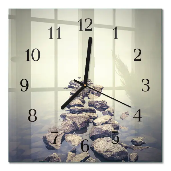 Quadratische wanduhr Flussufer