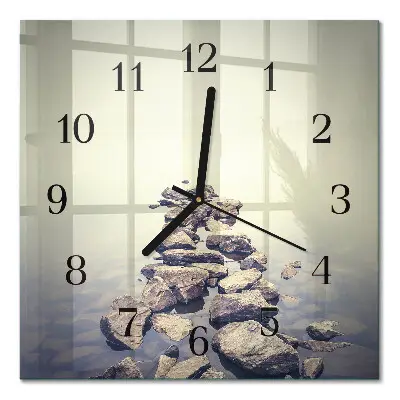Quadratische wanduhr Flussufer