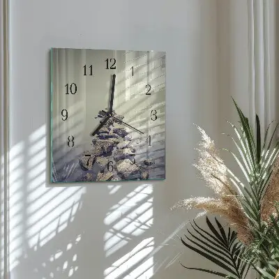 Quadratische wanduhr Flussufer