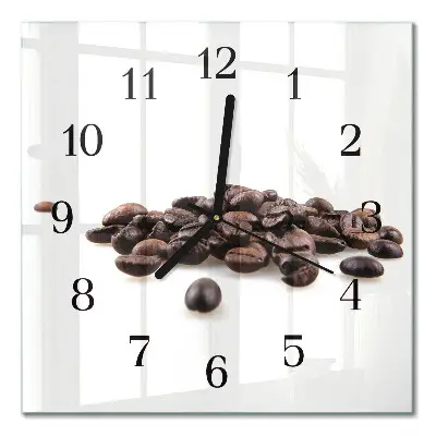 Wanduhr mit motiv quadratisch Kaffeebohnen