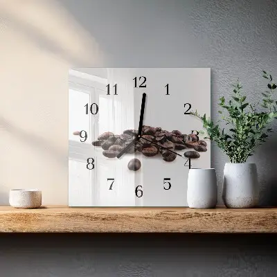 Wanduhr mit motiv quadratisch Kaffeebohnen