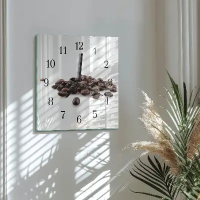 Wanduhr mit motiv quadratisch Kaffeebohnen