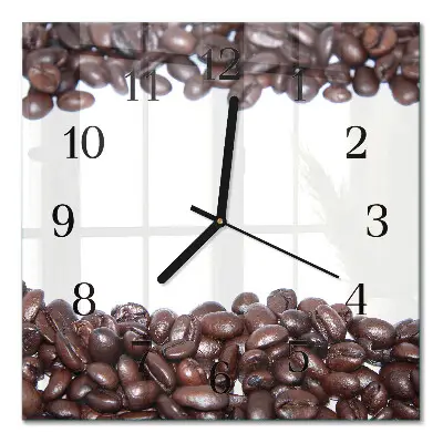 Glasuhr quadratisch Kaffeebohnen
