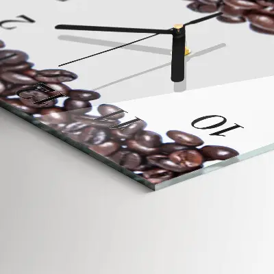 Glasuhr quadratisch Kaffeebohnen