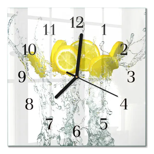 Moderne wanduhr quadratisch Wasser mit Zitrone
