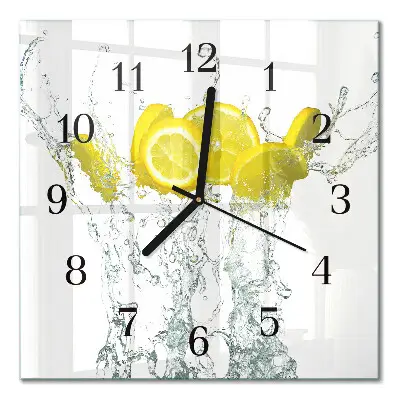 Moderne wanduhr quadratisch Wasser mit Zitrone