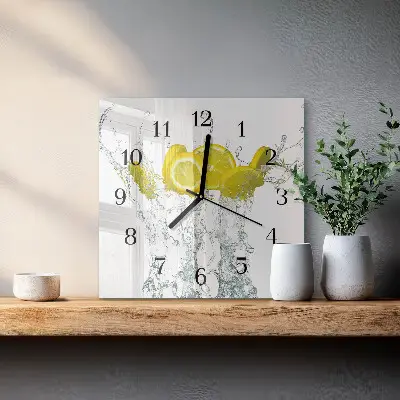 Moderne wanduhr quadratisch Wasser mit Zitrone