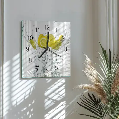 Moderne wanduhr quadratisch Wasser mit Zitrone
