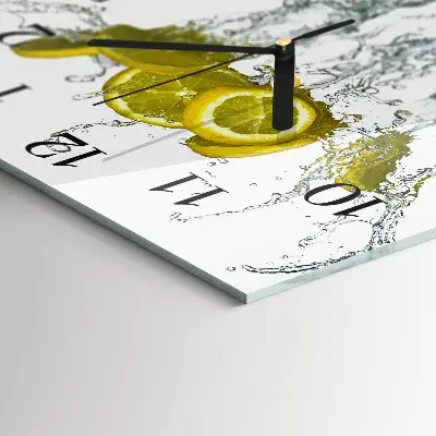 Moderne wanduhr quadratisch Wasser mit Zitrone