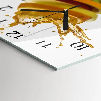 Quadratische wanduhr modern Obst