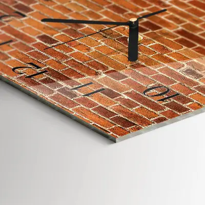 Glasuhr quadratisch Ziegelmauer