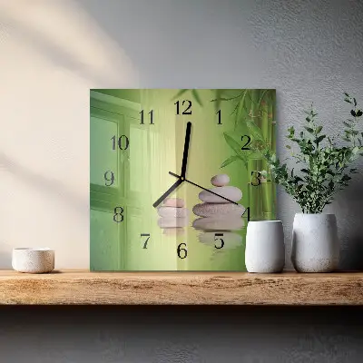 Moderne wanduhr quadratisch Zen-Steine