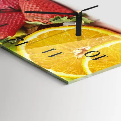 Quadratische wanduhr Obst