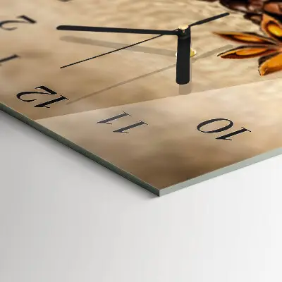 Quadratische wanduhr Kaffeebohnen