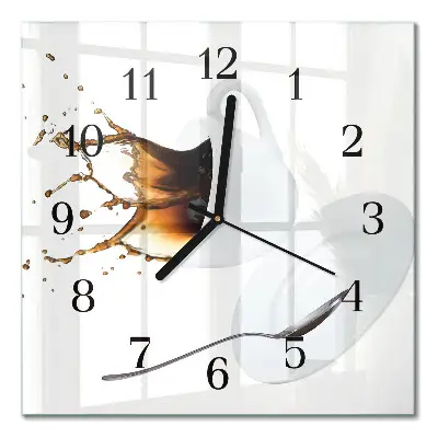Wanduhr mit motiv quadratisch Eine Tasse Kaffee