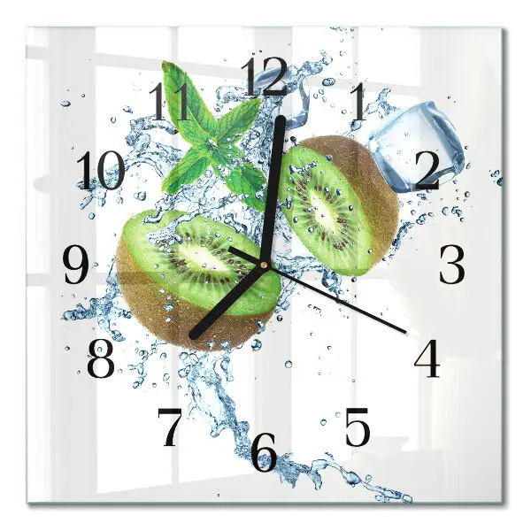 Quadratische wanduhr Kiwi