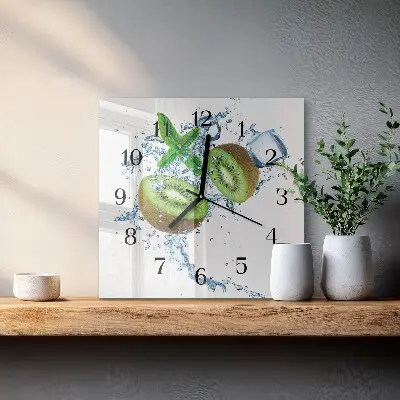 Quadratische wanduhr Kiwi