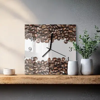 Wanduhr mit motiv quadratisch Kaffeebohnen