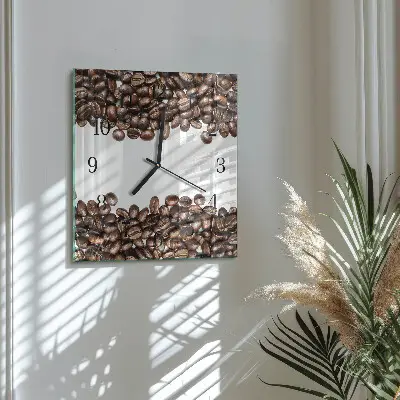 Wanduhr mit motiv quadratisch Kaffeebohnen