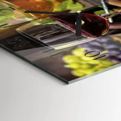 Wanduhr mit motiv quadratisch Ein Glas Wein