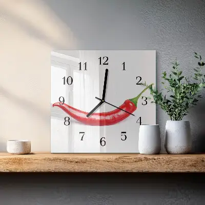 Wanduhr mit motiv quadratisch Chili-Pfeffer