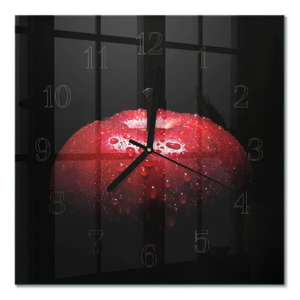 Quadratische wanduhr Apfel