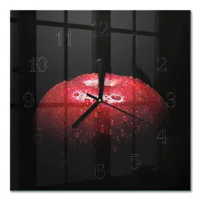 Quadratische wanduhr Apfel
