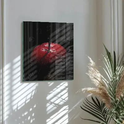 Quadratische wanduhr Apfel