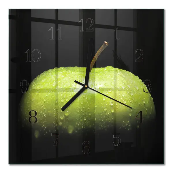 Moderne wanduhr quadratisch Apfel