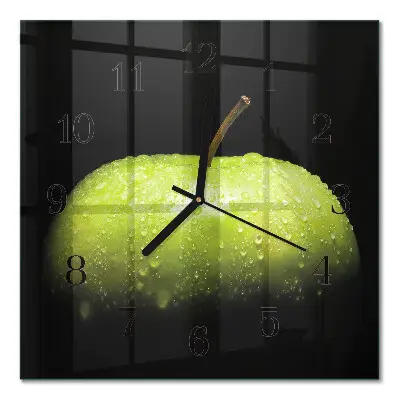Moderne wanduhr quadratisch Apfel