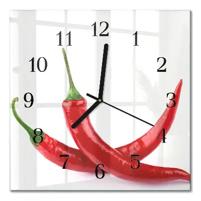 Wanduhr mit motiv quadratisch Chilischoten