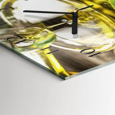 Quadratische wanduhr Olivenöl