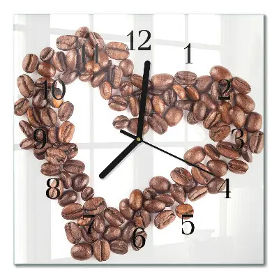 Moderne wanduhr quadratisch Kaffeebohnen