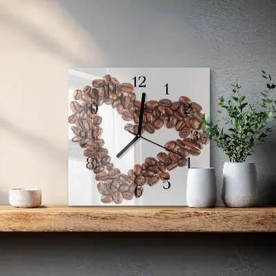 Moderne wanduhr quadratisch Kaffeebohnen