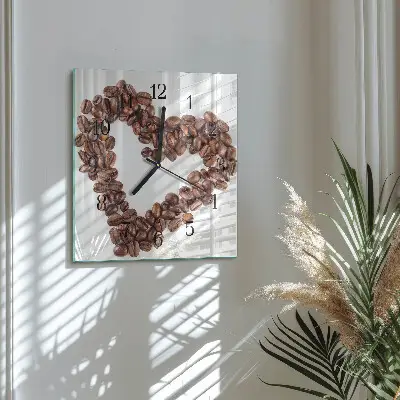 Moderne wanduhr quadratisch Kaffeebohnen