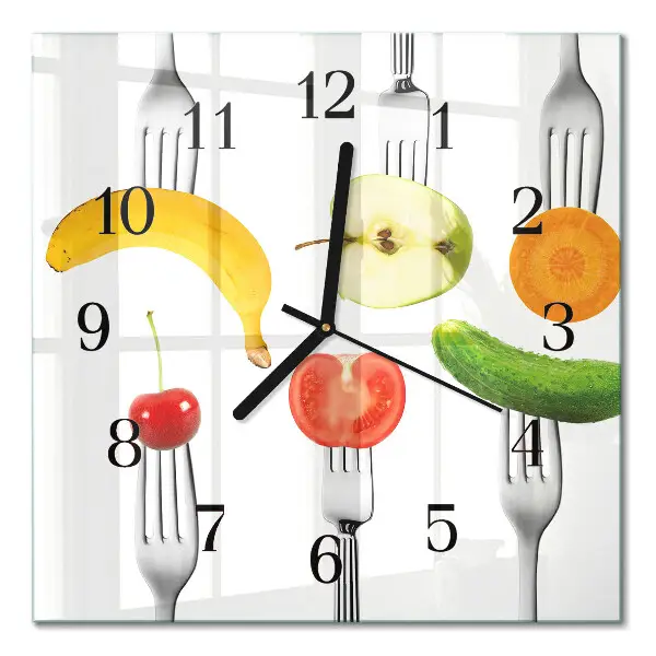 Wanduhr mit motiv quadratisch Obst